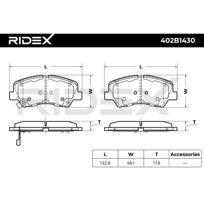 Klocki hamulcowe RIDEX 402B1430 402B1430 - foto 6