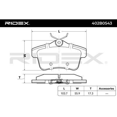 Klocki hamulcowe RIDEX 402B0543 402B0543 - foto 3