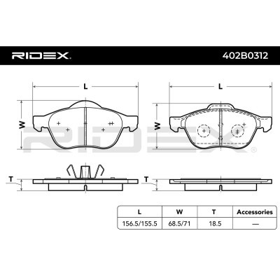 Klocki hamulcowe RIDEX 402B0312 402B0312 - foto 3