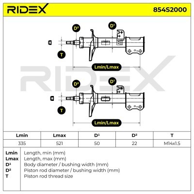 Amortyzator RIDEX 854S2000 854S2000 - foto 5