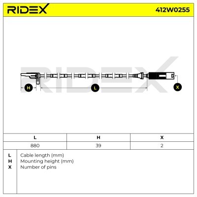 Czujnik ABS RIDEX 412W0255 412W0255 - foto 5