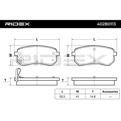 Klocki hamulcowe RIDEX 402B0113 402B0113 - foto 3