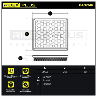 Filtr Powietrza RIDEX 8A0261P 8A0261P - foto 7