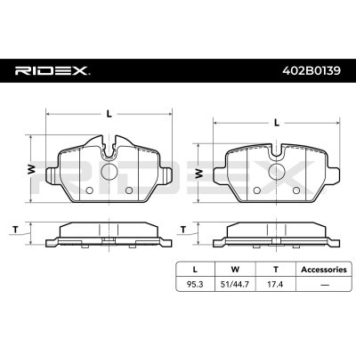 Klocki hamulcowe RIDEX 402B0139 402B0139 - foto 3