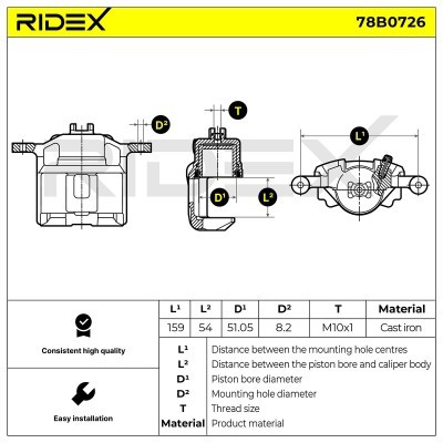 Zacisk Hamulcowy RIDEX 78B0726 78B0726 - foto 5