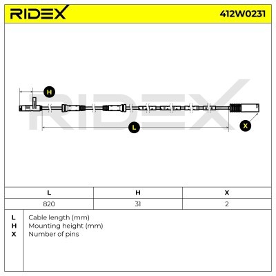Czujnik ABS RIDEX 412W0231 412W0231 - foto 5