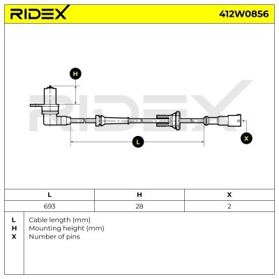 Czujnik ABS RIDEX 412W0856 412W0856 - foto 6