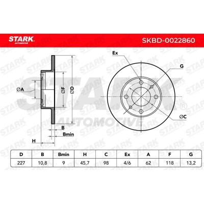 Tarcza hamulcowa Stark SKBD-0022860 SKBD-0022860 - foto 9