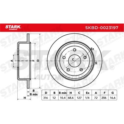 Tarcza hamulcowa Stark SKBD-0023197 SKBD-0023197 - foto 3