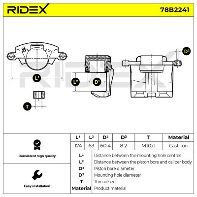 Zacisk Hamulcowy RIDEX 78B2241 78B2241 - foto 3