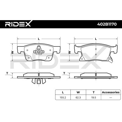Klocki hamulcowe RIDEX 402B1170 402B1170 - foto 7