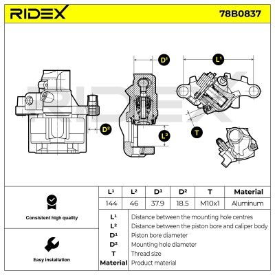 Zacisk Hamulcowy RIDEX 78B0837 78B0837 - foto 6