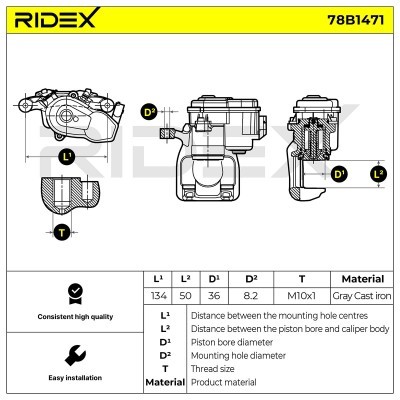 Zacisk Hamulcowy RIDEX 78B1471 78B1471 - foto 7