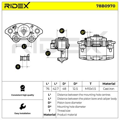 Zacisk Hamulcowy RIDEX 78B0970 78B0970 - foto 7