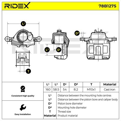 Zacisk Hamulcowy RIDEX 78B1275 78B1275 - foto 6