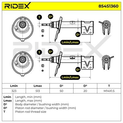 Amortyzator RIDEX 854S1360 854S1360 - foto 5