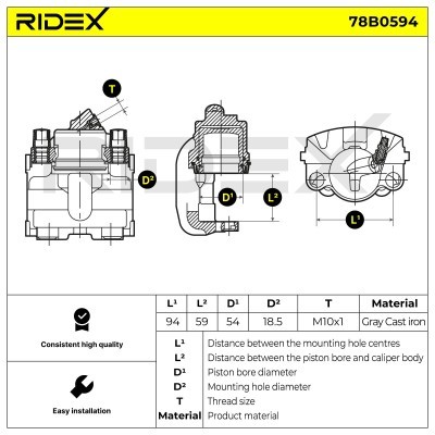 Zacisk Hamulcowy RIDEX 78B0594 78B0594 - foto 5
