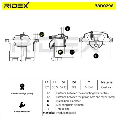 Zacisk Hamulcowy RIDEX 78B0296 78B0296 - foto 7