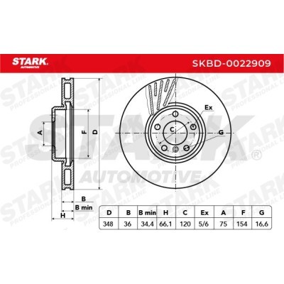 Tarcza hamulcowa Stark SKBD-0022909 SKBD-0022909 - foto 6