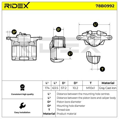 Zacisk Hamulcowy RIDEX 78B0992 78B0992 - foto 6