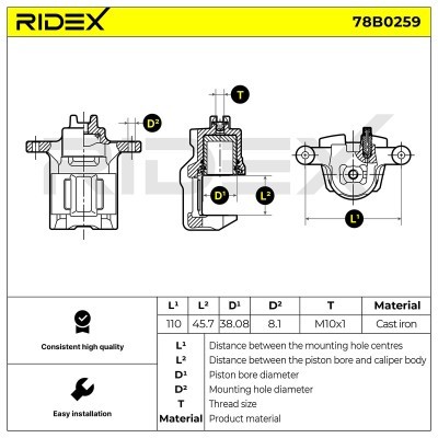 Zacisk Hamulcowy RIDEX 78B0259 78B0259 - foto 6