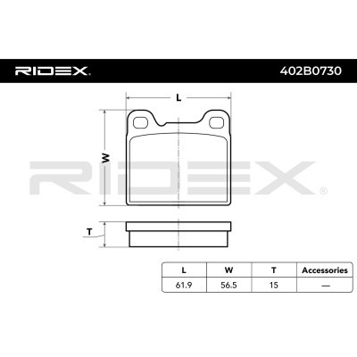 Klocki hamulcowe RIDEX 402B0730 402B0730 - foto 3