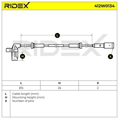 Czujnik ABS RIDEX 412W0134 412W0134 - foto 8