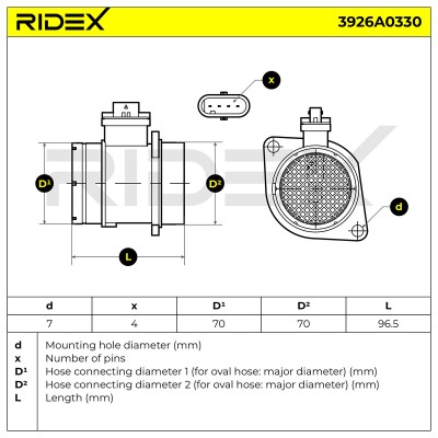 Przepływomierz Masowy Powietrza RIDEX 3926A0330 3926A0330 - foto 6