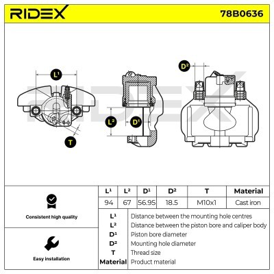 Zacisk Hamulcowy RIDEX 78B0636 78B0636 - foto 5