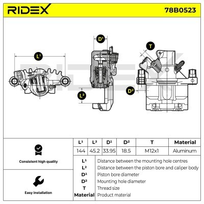 Zacisk Hamulcowy RIDEX 78B0523 78B0523 - foto 2