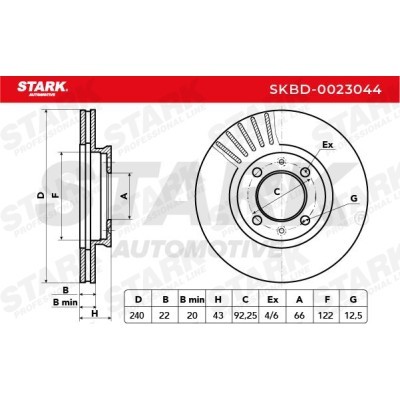 Tarcza hamulcowa Stark SKBD-0023044 SKBD-0023044 - foto 3