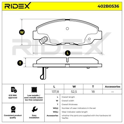Klocki hamulcowe RIDEX 402B0536 402B0536 - foto 5