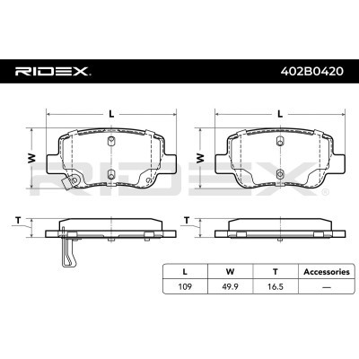 Klocki hamulcowe RIDEX 402B0420 402B0420 - foto 3