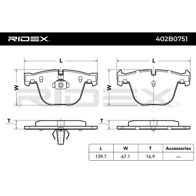 Klocki hamulcowe RIDEX 402B0751 402B0751 - foto 7