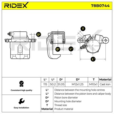 Zacisk Hamulcowy RIDEX 78B0744 78B0744 - foto 6