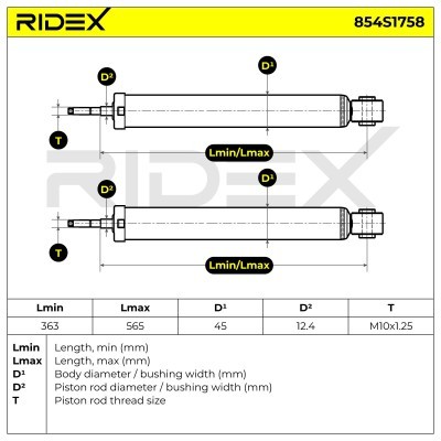 Amortyzator RIDEX 854S1758 854S1758 - foto 7