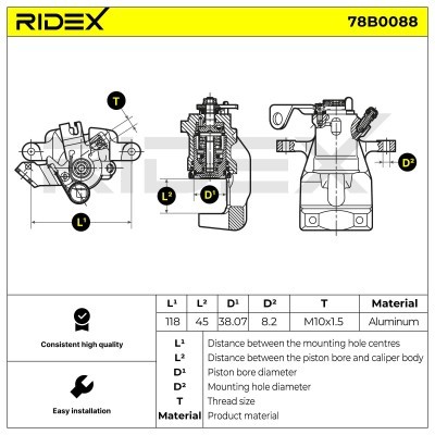 Zacisk Hamulcowy RIDEX 78B0088 78B0088 - foto 5