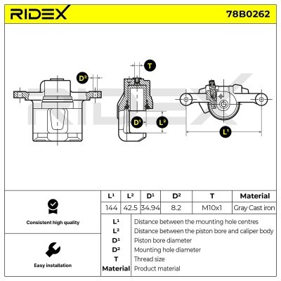 Zacisk Hamulcowy RIDEX 78B0262 78B0262 - foto 2