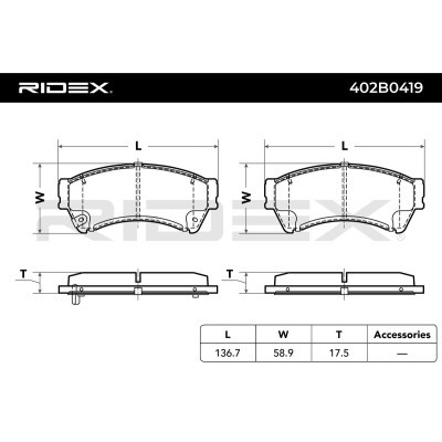 Klocki hamulcowe RIDEX 402B0419 402B0419 - foto 7