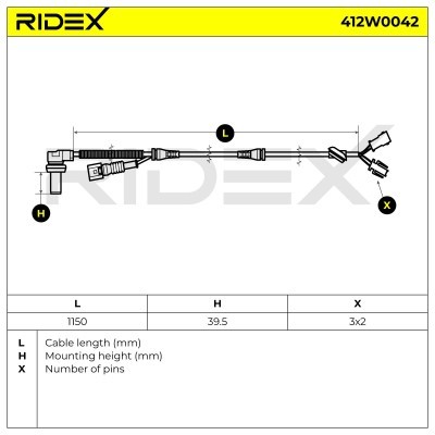 Czujnik ABS RIDEX 412W0042 412W0042 - foto 6