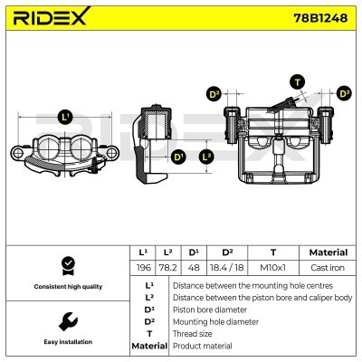 Zacisk Hamulcowy RIDEX 78B1248 78B1248 - foto 5