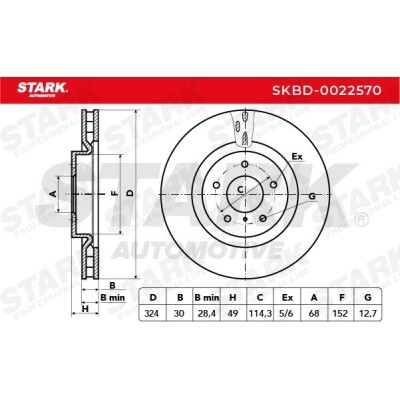 Tarcza hamulcowa Stark SKBD-0022570 SKBD-0022570 - foto 3