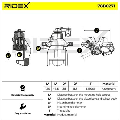 Zacisk Hamulcowy RIDEX 78B0271 78B0271 - foto 8