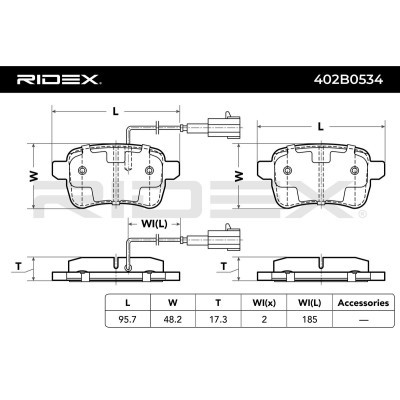 Klocki hamulcowe RIDEX 402B0534 402B0534 - foto 3