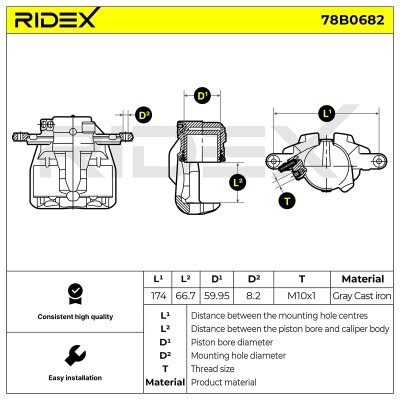 Zacisk Hamulcowy RIDEX 78B0682 78B0682 - foto 5