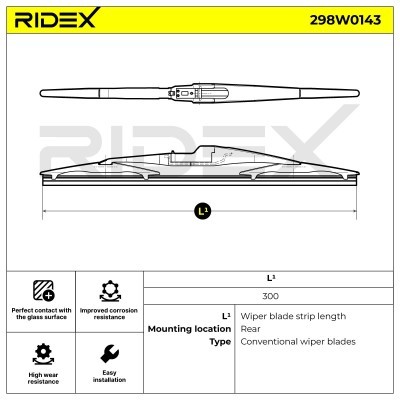 Щетка стеклоочистителя заднего стекла RIDEX 298W0143 298W0143 - foto 6