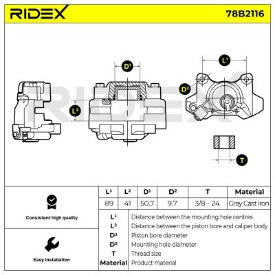 Zacisk Hamulcowy RIDEX 78B2116 78B2116 - foto 6