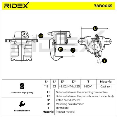 Zacisk Hamulcowy RIDEX 78B0065 78B0065 - foto 5