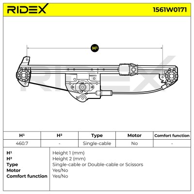 Podnośnik szyby RIDEX 1561W0171 1561W0171 - foto 6