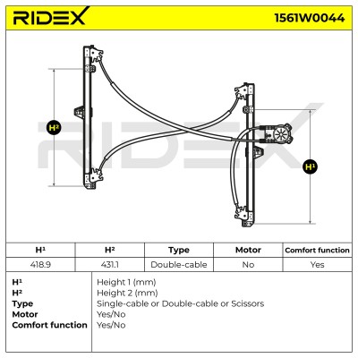 Podnośnik szyby RIDEX 1561W0044 1561W0044 - foto 14